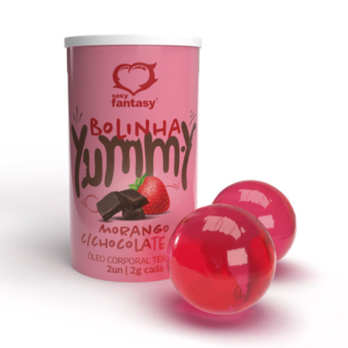 Bolinha Beijável Yummy Morango com Chocolate Hot 2 un - 8140