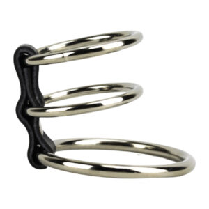 Anel Peniano Duplo em Metal com Tira de Couro Sintetico - CK0632R