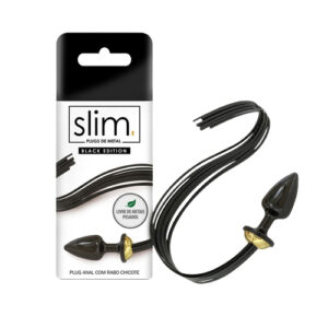 Plug Anal Rabo Chicote em Metal Black - MT053