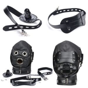 Capuz com Mordaça em Formato de Pênis, Venda Olhos - SD007