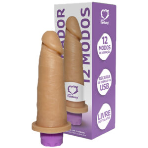Pênis Realístico com Vibro Recarregável 15,3 x 4,5 cm - PCR010