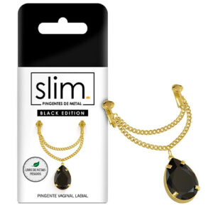 Pingente Vaginal Labial Metal com Pedra - MT051