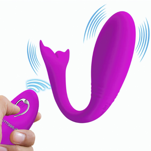 Vibrador Casal Recarregável com Controle, 12 Modos de Vibração - BI014910W