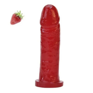 Pênis Realístico Maciço Aromático Morango 15,3 x 4 cm - PA003