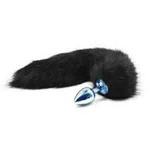 Plug Anal em Metal Cromado com Calda Raposa Longa - HA116