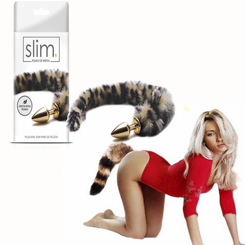 Plug com Rabo Longo em Metal - MT045