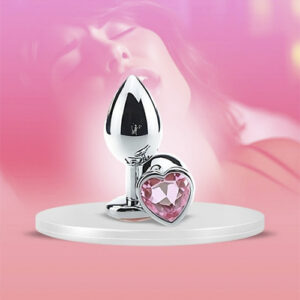 Plug Anal Coração M Metal Cromado Diamond - PJC-M