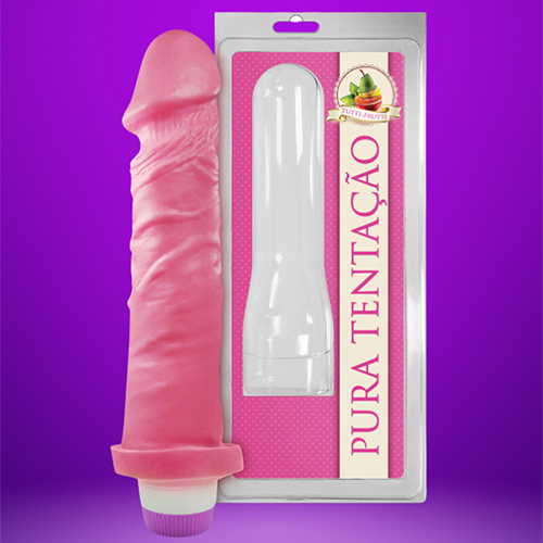 Pênis Realístico Aromático com Vibro Tutti Frutti 18 x 4,4 cm - PC002