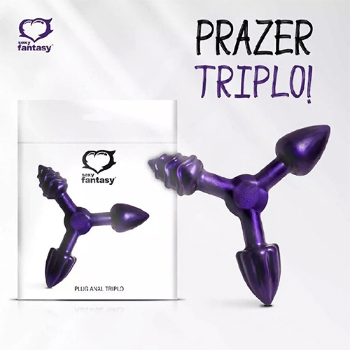 Plug Anal Triplo Roxo - EL011
