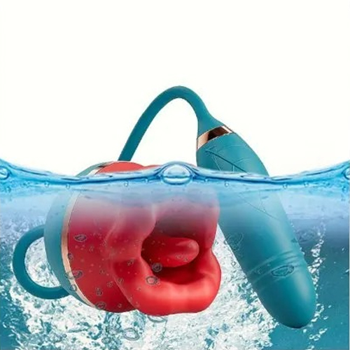 Vibrador Recarregável Duplo formato Boca com Língua - EC026