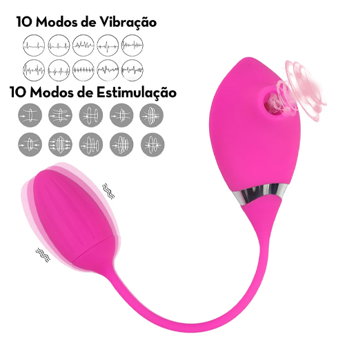 Vibrador Duplo com Estimulador Clitoriano - MVS1314