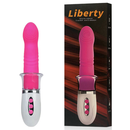 Vibrador Recarregável Rotativo com Bomba de Sucção Vaginal - VR054