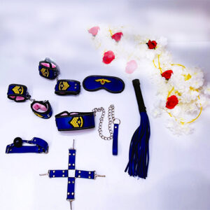 Kit Bondage Policial Couro Sintético e Pelúcia - MSM1121