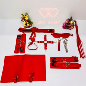 Kit Bondage com Venda e Algemas , Mordaça e Chicote - RYSC004