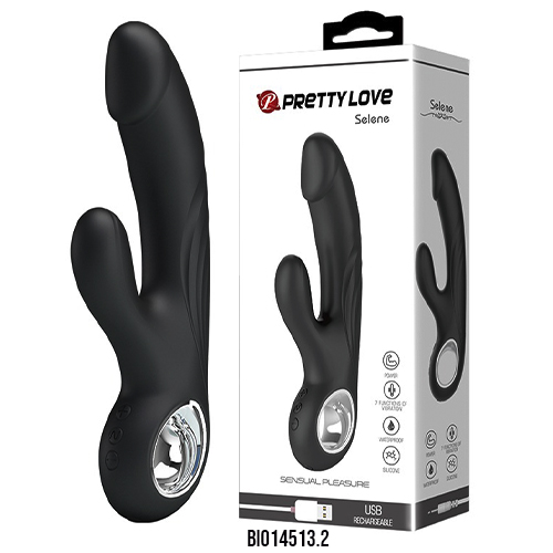 Vibrador Selene Recarregável com Detalhe Glande,  Alça Metalizada - BI014513.2