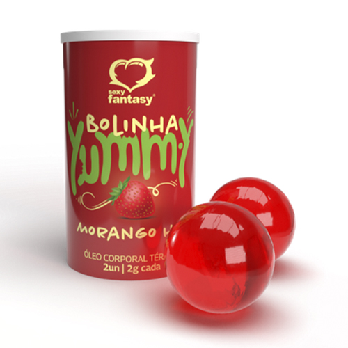 Bolinha Beijável Yummy Morango com Hot 2 un - 8110