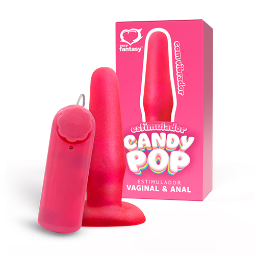 Estimulador Candy Pop com Vibro Bullet 12,5 x 3,3 cm- 143Plug