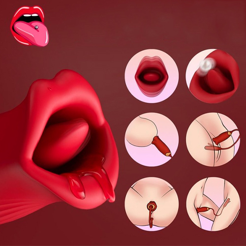 Vibrador e Estimulador Formato Boca - YSSN018